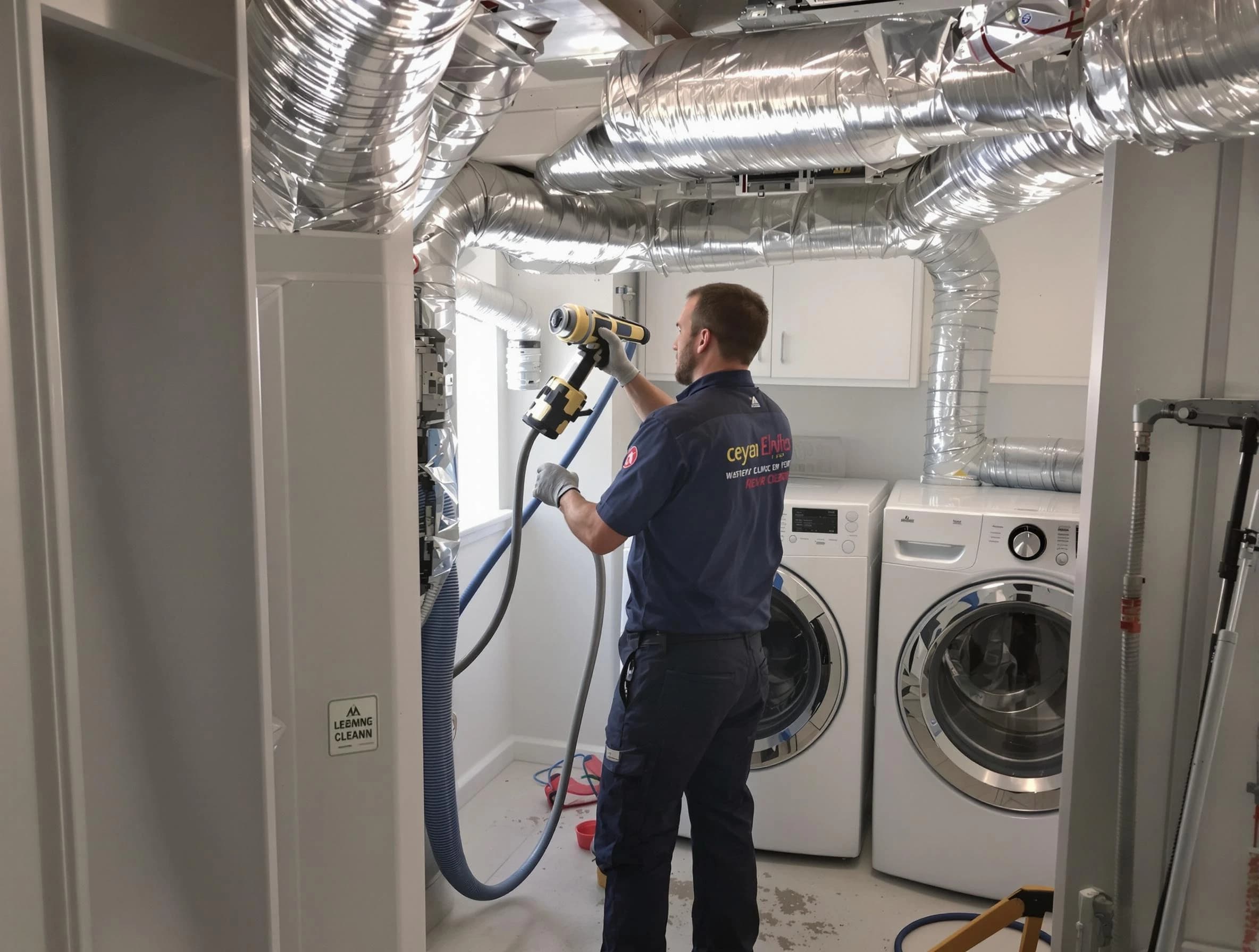 Derby Dryer Vent Cleaning specialist using advanced equipment for thorough duct cleaning in Derby