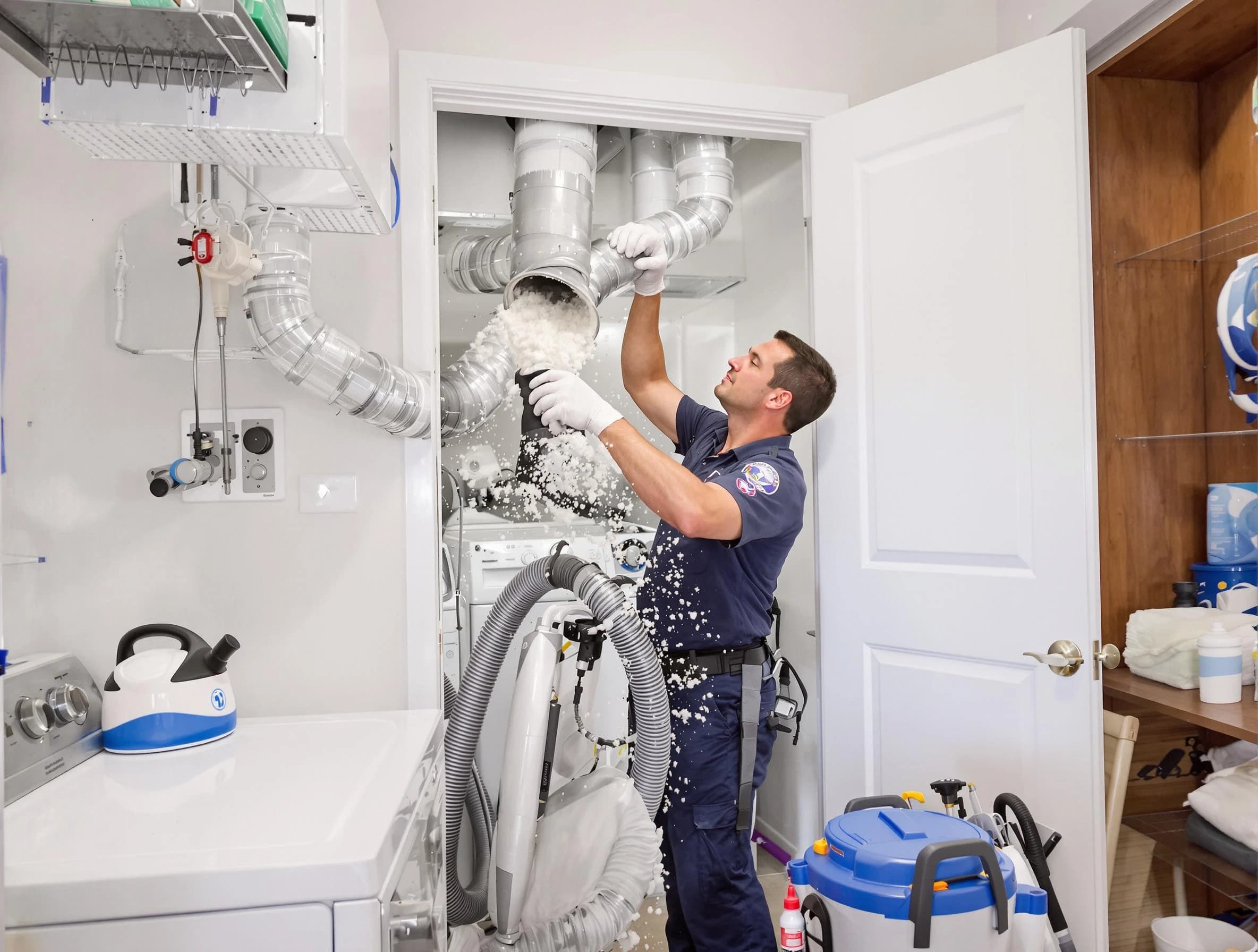 Derby Dryer Vent Cleaning technician delivering thorough residential dryer vent cleaning service in Derby